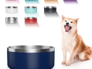Dog Bowl, Stainless Steel Dog Food and Water Bowl with Non Slip Quiet Bottom, Easy to Clean, Dishwasher Safe, 40oz, Blue
