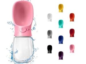 WePet Portable Dog Water Bottle, 12 OZ, Leak Proof Puppy Water Dispenser with Drinking Feeder for Pets Outdoor Walking, Hiking, Travel, Food Grade Plastic
