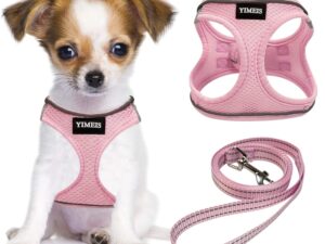 YIMEIS Dog Harness and Leash Set, No Pull Soft Mesh Pet Harness, Reflective Adjustable Puppy Vest for Small Medium Large Dogs, Cats (Pink, X-Small (Pack of 1)
