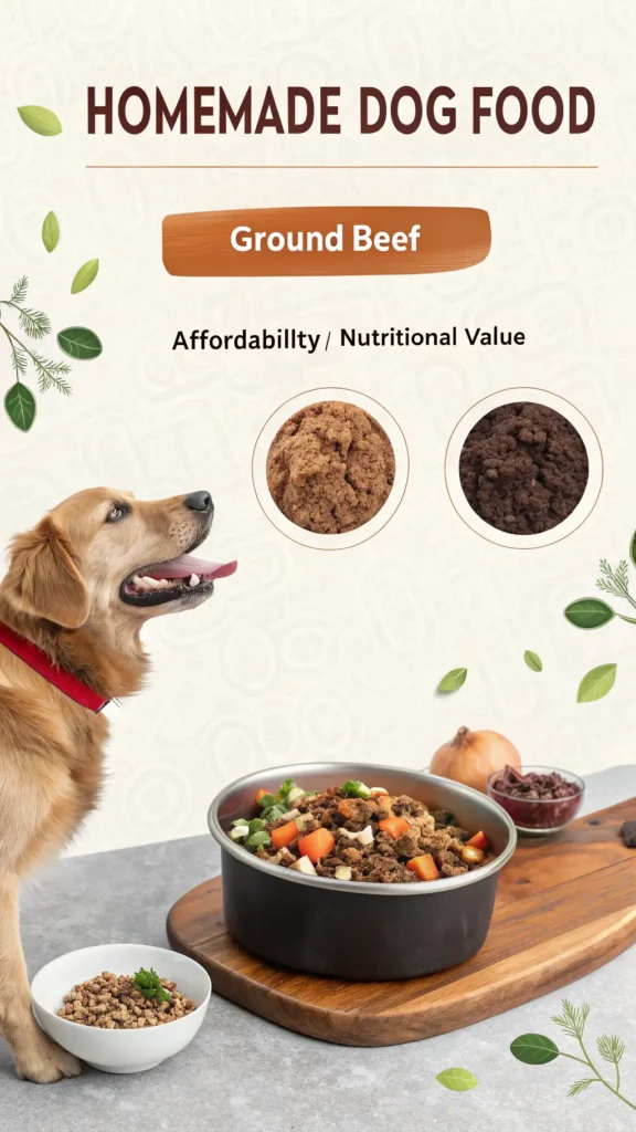 Homemade Dog Food with Ground Beef